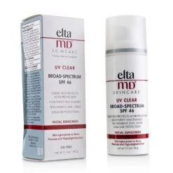 EltaMD UV Clear Facial Sunscreen SPF 46 - For Skin Types Prone To Acne, Rosacea & Hyperpigmentation (Box Slightly Damaged) 48g/1.7oz