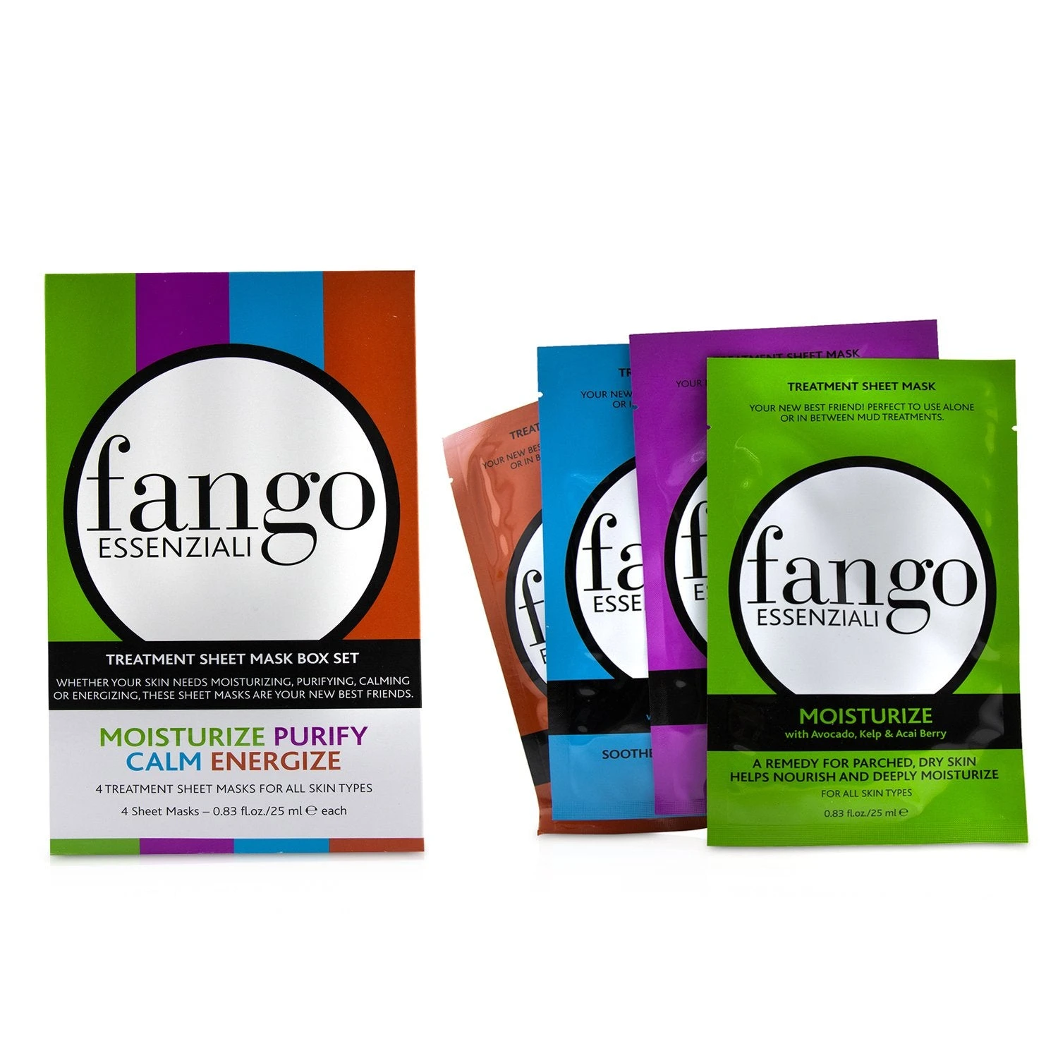 Borghese Fango Essenziali Treatment Sheet Mask Box Set (1x Moisturize Mask, 1x Purify Mask, 1x Calm Mask, 1x Energize Mask) 4x25ml/0.83oz 2 Borghese Fango Essenziali Treatment Sheet Mask Box Set (1x Moisturize Mask, 1x Purify Mask, 1x Calm Mask, 1x Energize Mask) 4x25ml/0.83oz - Image 2