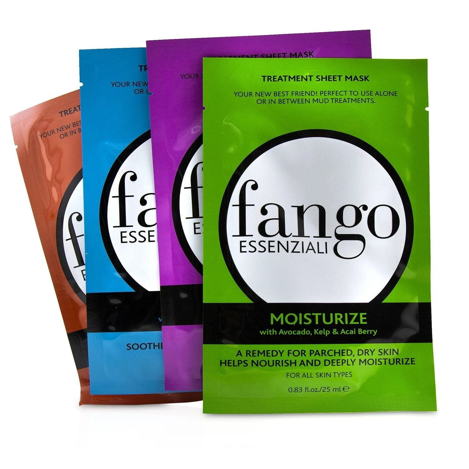 Borghese Fango Essenziali Treatment Sheet Mask Box Set (1x Moisturize Mask, 1x Purify Mask, 1x Calm Mask, 1x Energize Mask) 4x25ml/0.83oz 1 Borghese Fango Essenziali Treatment Sheet Mask Box Set (1x Moisturize Mask, 1x Purify Mask, 1x Calm Mask, 1x Energize Mask) 4x25ml/0.83oz