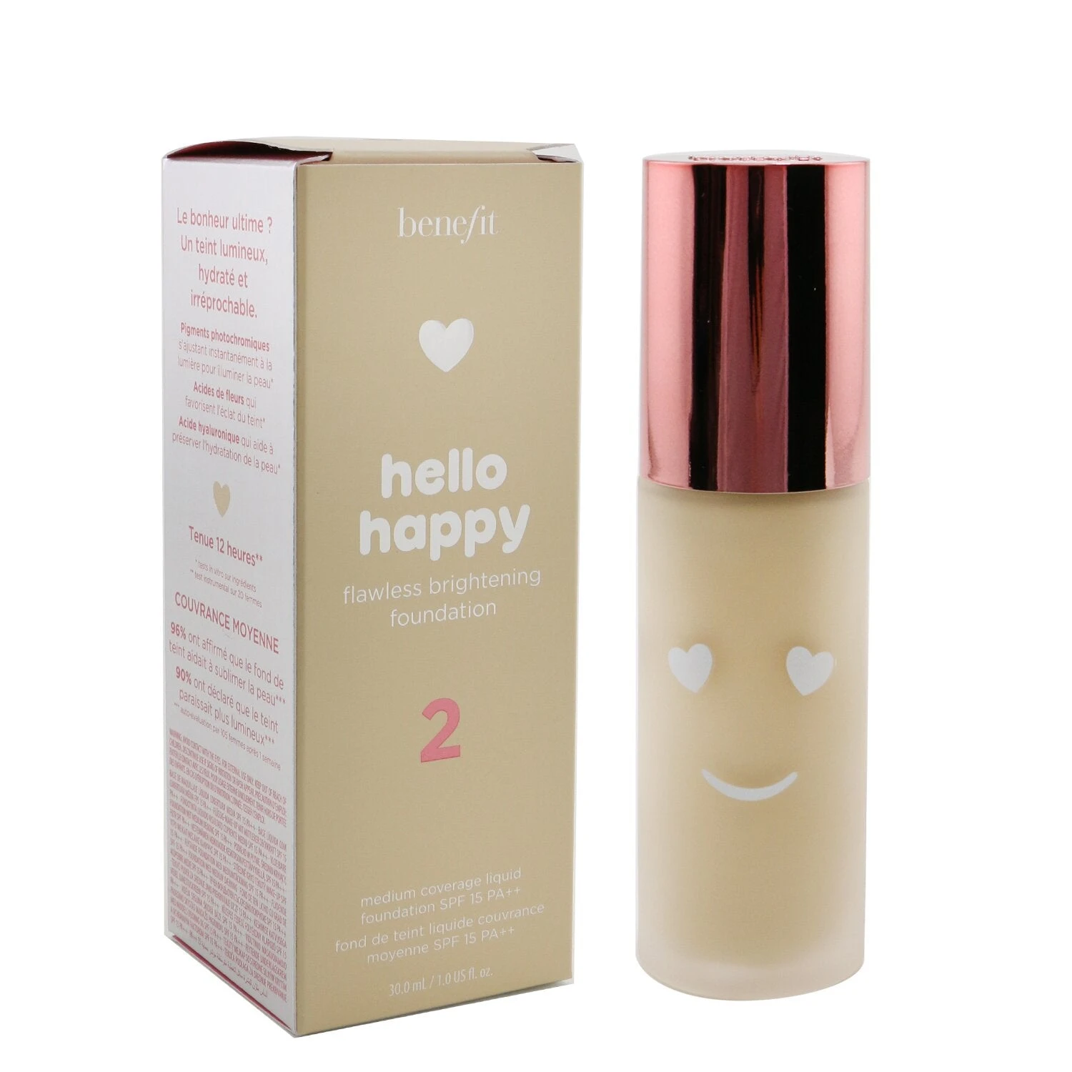 Benefit Hello Happy Flawless Brightening Foundation SPF 15 - # 1 (Fair Cool) 30ml/1oz 5 Benefit Hello Happy Flawless Brightening Foundation SPF 15 - # 1 (Fair Cool) 30ml/1oz - Image 5