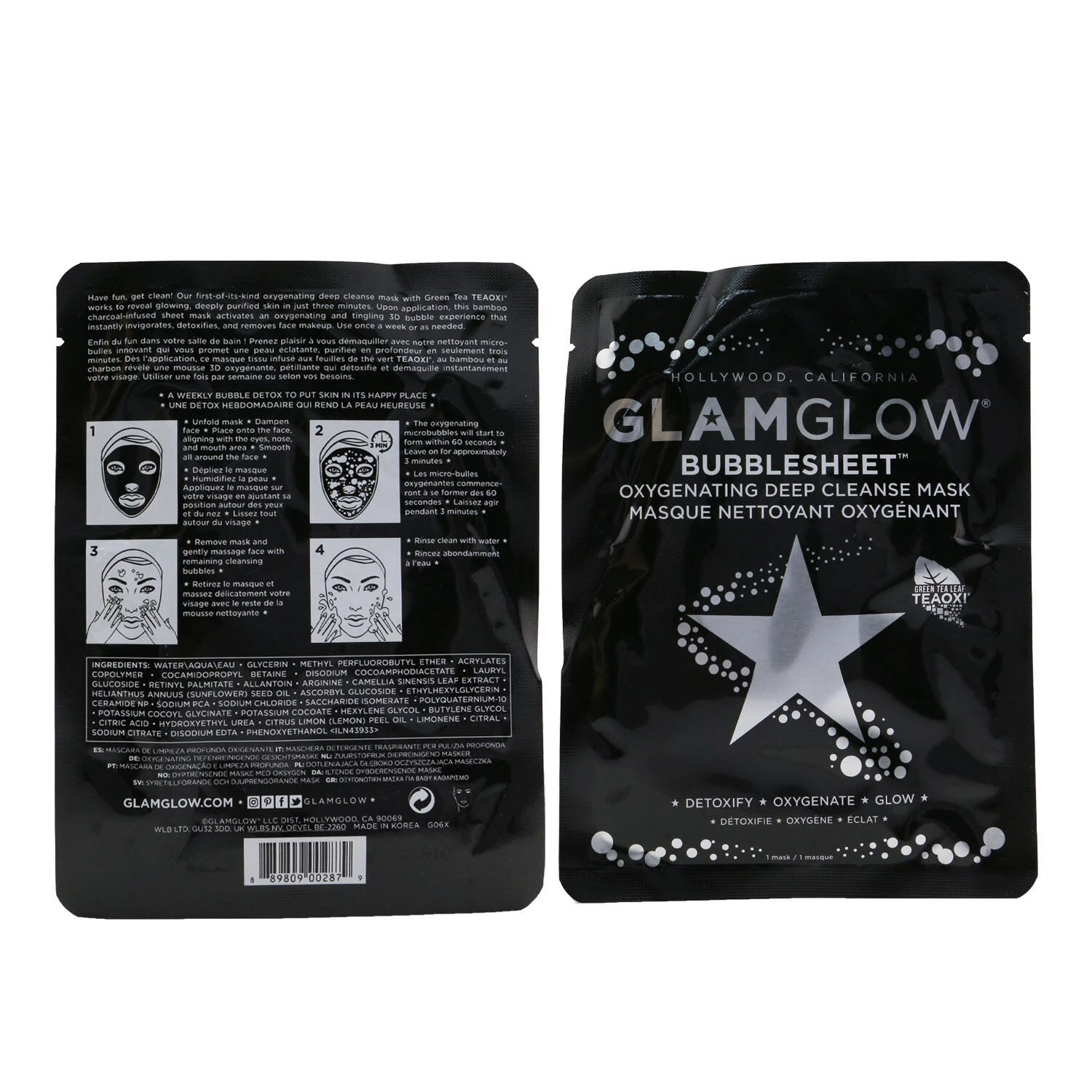Glamglow Bubblesheet Oxygenating Deep Cleanse Mask 1sheet 2 Glamglow Bubblesheet Oxygenating Deep Cleanse Mask 1sheet - Image 2
