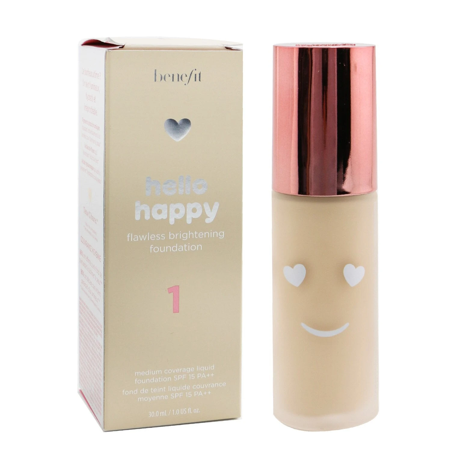 Benefit Hello Happy Flawless Brightening Foundation SPF 15 - # 1 (Fair Cool) 30ml/1oz 2 Benefit Hello Happy Flawless Brightening Foundation SPF 15 - # 1 (Fair Cool) 30ml/1oz - Image 2