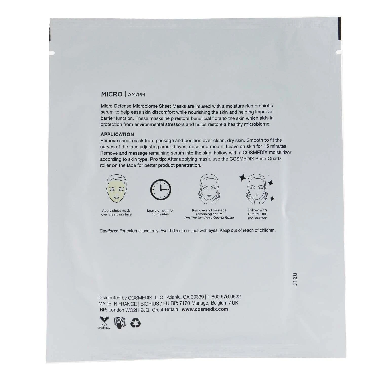 CosMedix Micro Defense Microbiome Sheet Mask (Salon Size) 10sheets 3 CosMedix Micro Defense Microbiome Sheet Mask (Salon Size) 10sheets - Image 3