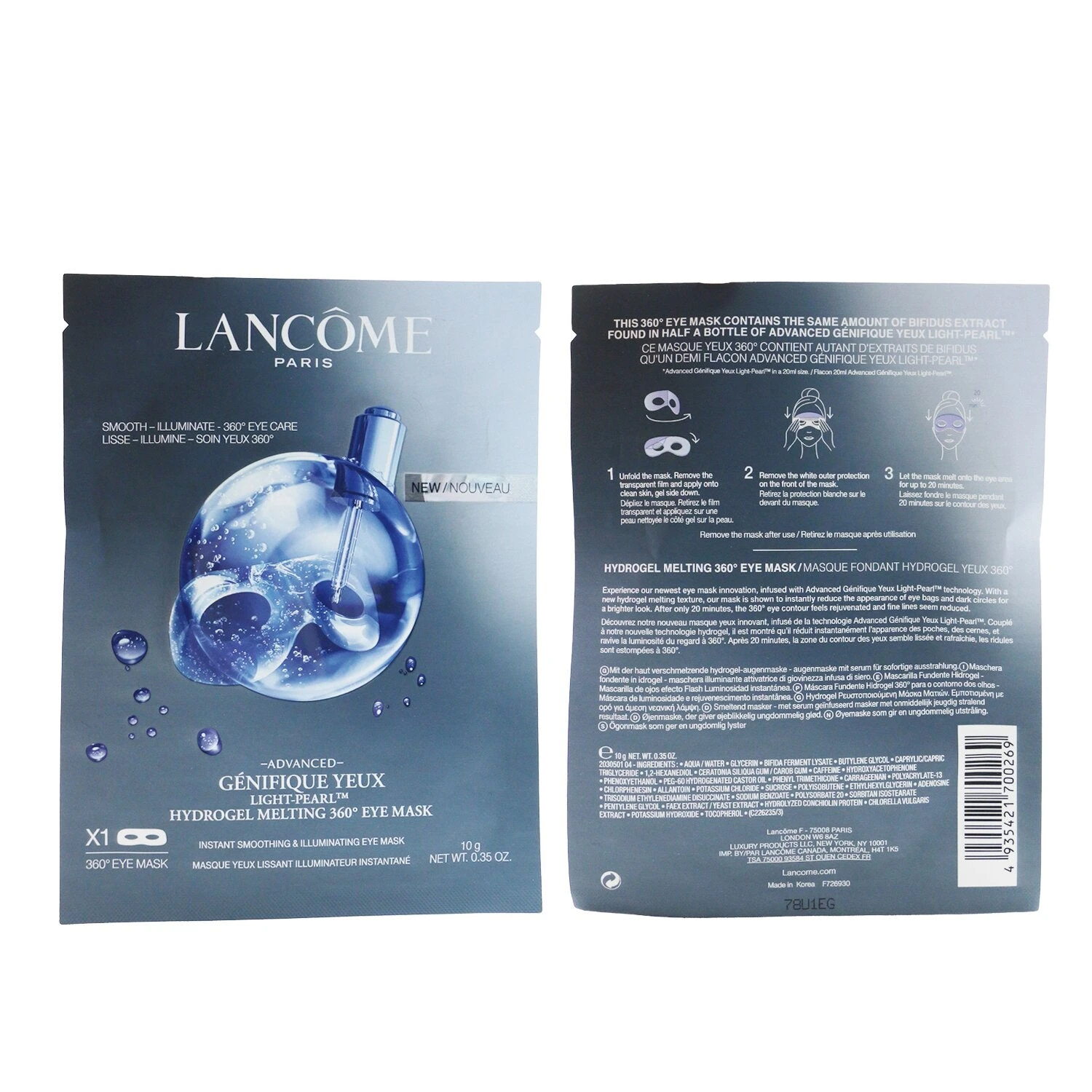 Lancome Genifique Yeux Advanced Light-Pearl Hydrogel Melting 360° Eye Mask 1sheet 2 Lancome Genifique Yeux Advanced Light-Pearl Hydrogel Melting 360° Eye Mask 1sheet - Image 2