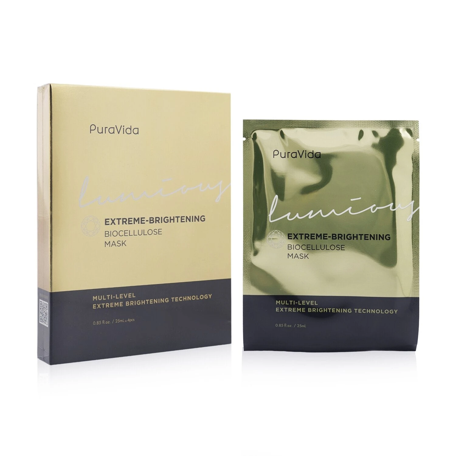 KISS ME PuraVida Luminous Extreme Brightening Biocellulose Mask 4sheets 2 KISS ME PuraVida Luminous Extreme Brightening Biocellulose Mask 4sheets - Image 2