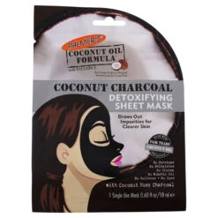 Palmers Coconut Charcoal Detoxifying Sheet Mask By Palmers For Women - 0.6 Oz Mask