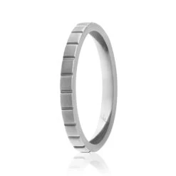 ROQ Silicone Wedding Stackble Lines Single Ring - Silver By ROQ For Women - 7 Mm Ring