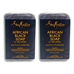 Shea Moisture African Black Soap Bar Acne Prone & Troubled Skin - Pack Of 2 By Shea Moisture For Unisex - 8 Oz Bar Soap