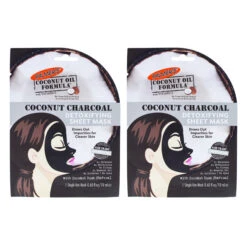 Palmers Coconut Charcoal Detoxifying Sheet Mask - Pack Of 2 By Palmers For Women - 0.6 Oz Mask