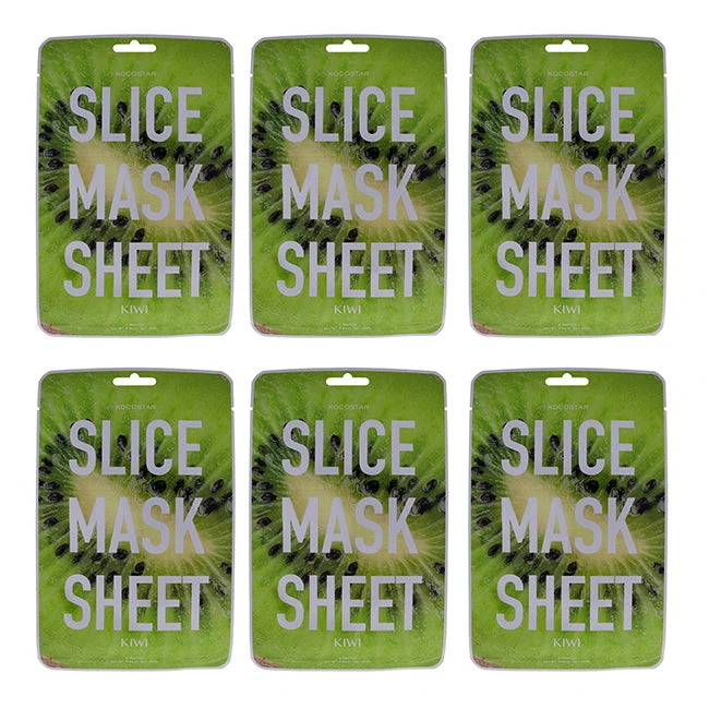 Kocostar Slice Sheet Mask - Kiwi By Kocostar For Unisex - 1 Pc Mask - Pack Of 6 1 Kocostar Slice Sheet Mask - Kiwi By Kocostar For Unisex - 1 Pc Mask - Pack Of 6