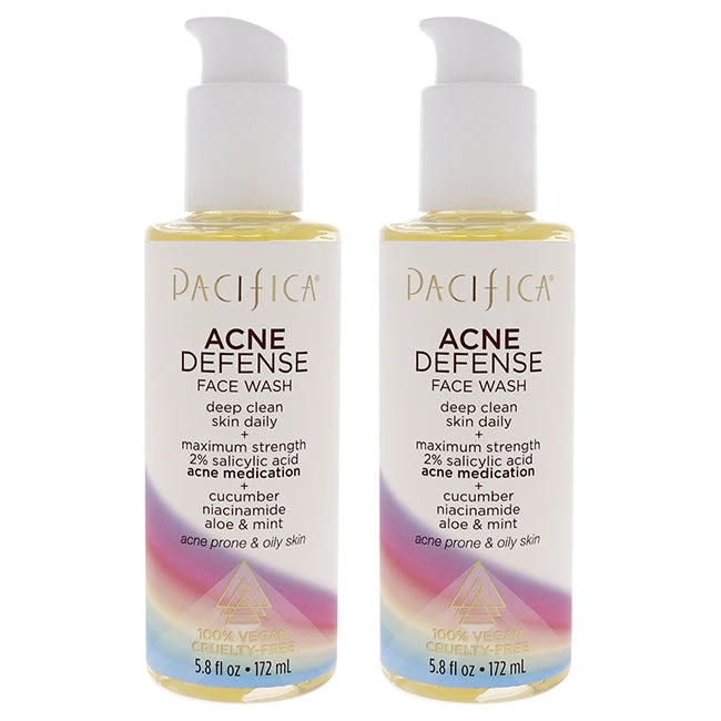Pacifica Acne Defense Face Wash By Pacifica For Unisex - 5.8 Oz Cleanser - Pack Of 2 1 Pacifica Acne Defense Face Wash By Pacifica For Unisex - 5.8 Oz Cleanser - Pack Of 2